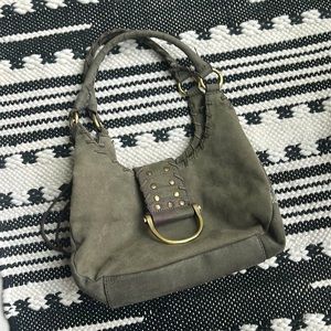 Sage / olive green suede boho-style bag